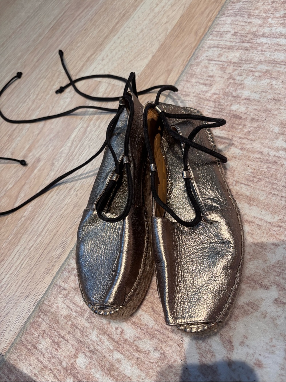 Liviana conti Metallic Bronze Women's Lace-Up Flats size 38